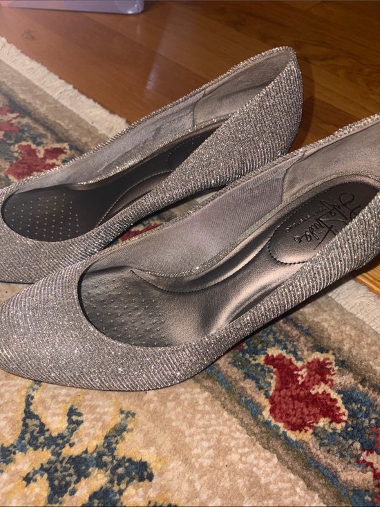 Life Stride Shoes - Life Stride Silver Sparkle Pumps - Women's Dress Heels